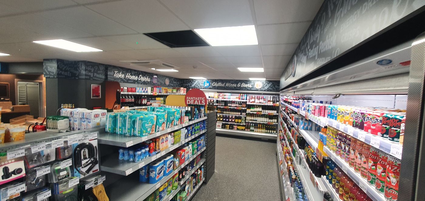 Retail aisle lighting and refrigeration supplies